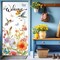 Welcome Butterfly Spring Door Cover Flower Butterfly Door Banner Cover Decorations Summer Banner Bird Flower Door Cover Spring Porch Sign Seasonal Party Decor for Indoor Outdoor Garden